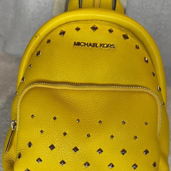 Michael Kors Erin Small Pebbled Leather Backpack Citrus NWT $398.00 main image 8